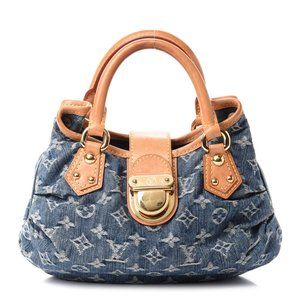 LOUIS VUITTON Authentic Monogram Denim Pleaty Hand